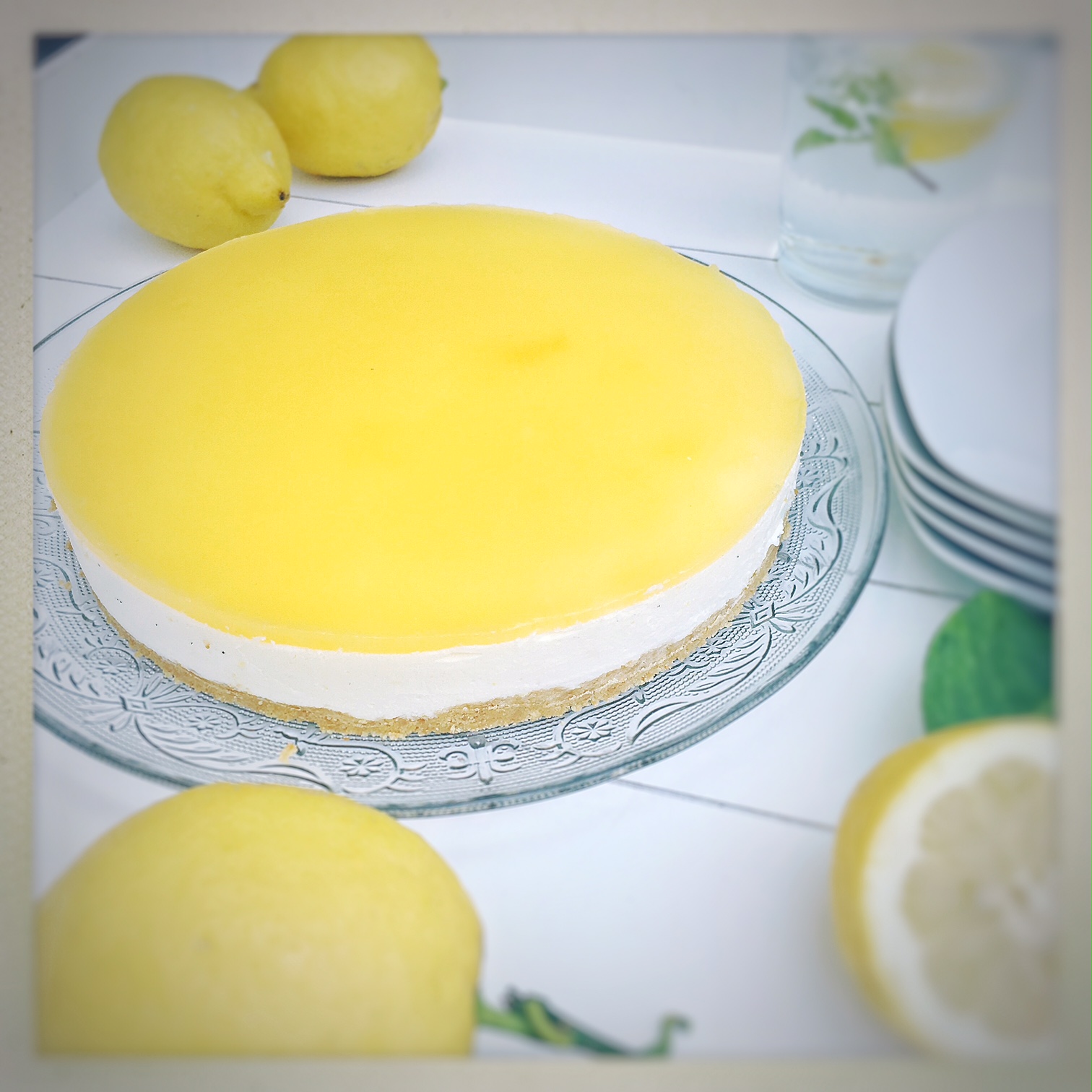 cheese cake, no bake, Lemon, Zitronen, Tarte
