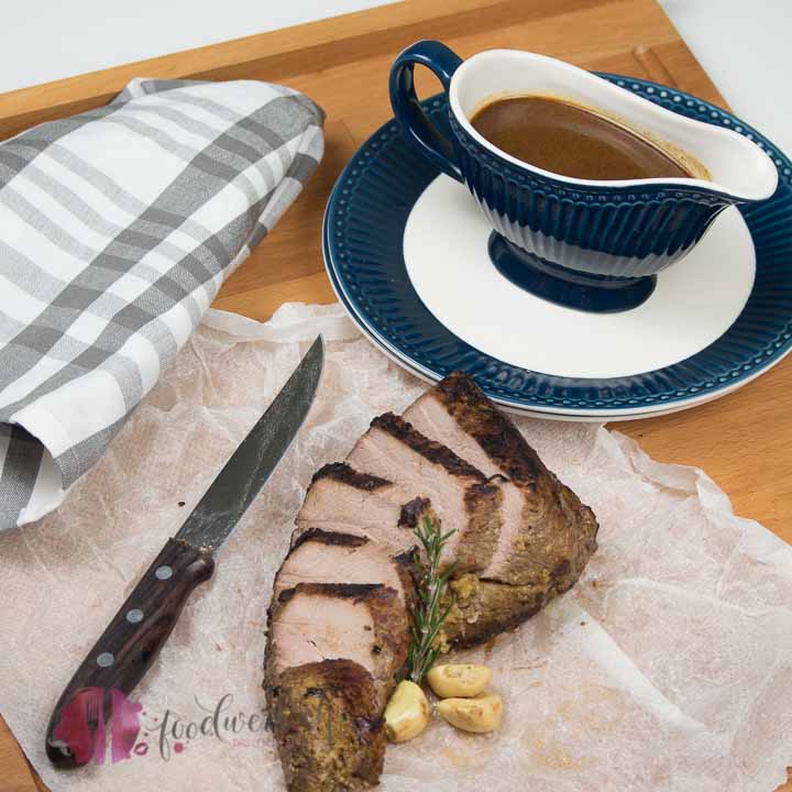 Kalbsbraten mit Knoblauchmarinade Niedertemperatur gegart | Food-Blog ...
