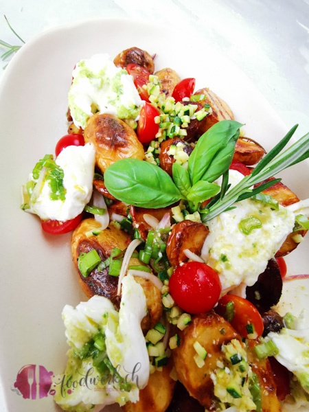 Kartoffelsalat vom Grill mit Burrata