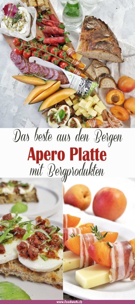 Pinterest Pin mit Apero Ideen und Bergprodukten