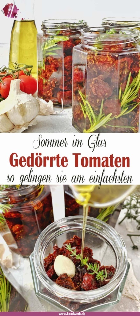 Pinterest Pin für die Getrockneten Tomaten im Glas