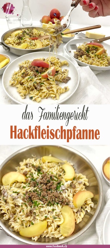 Hackfleischpfanne mit Jazz Apfel als Pinterest Pin