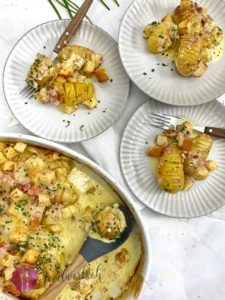 Kartoffeln Spanischer Art in Gratin Schale