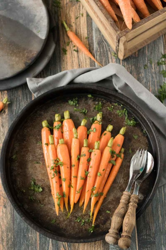 glasierte moehren rezept vegetarische beilage karotten heute gibt es 1