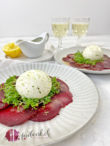 randen carpaccio mit kresse