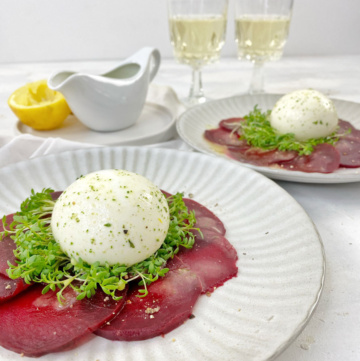 randen carpaccio mit kresse