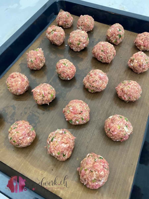 Meatballs auf Backblech