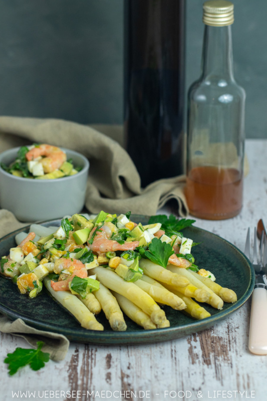 Spargel mit Vinaigrette Ei Garnelen Rezept1