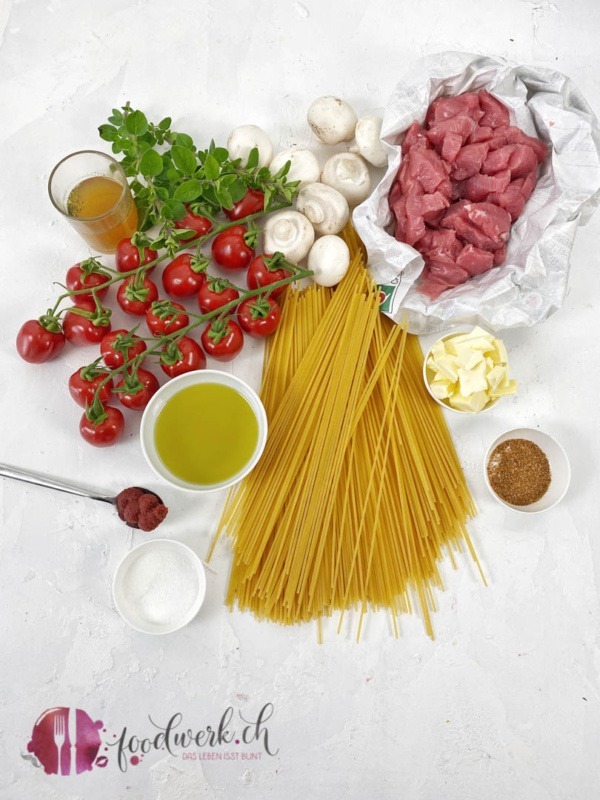 Zutaten für die Spaghetti Ticinesi