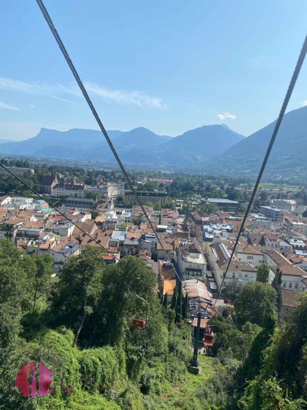 Sicht von Tirol auf Meran