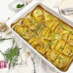 Knoblauch Schmelzkartoffeln in der Gratinschale mit Knoblauchsauce