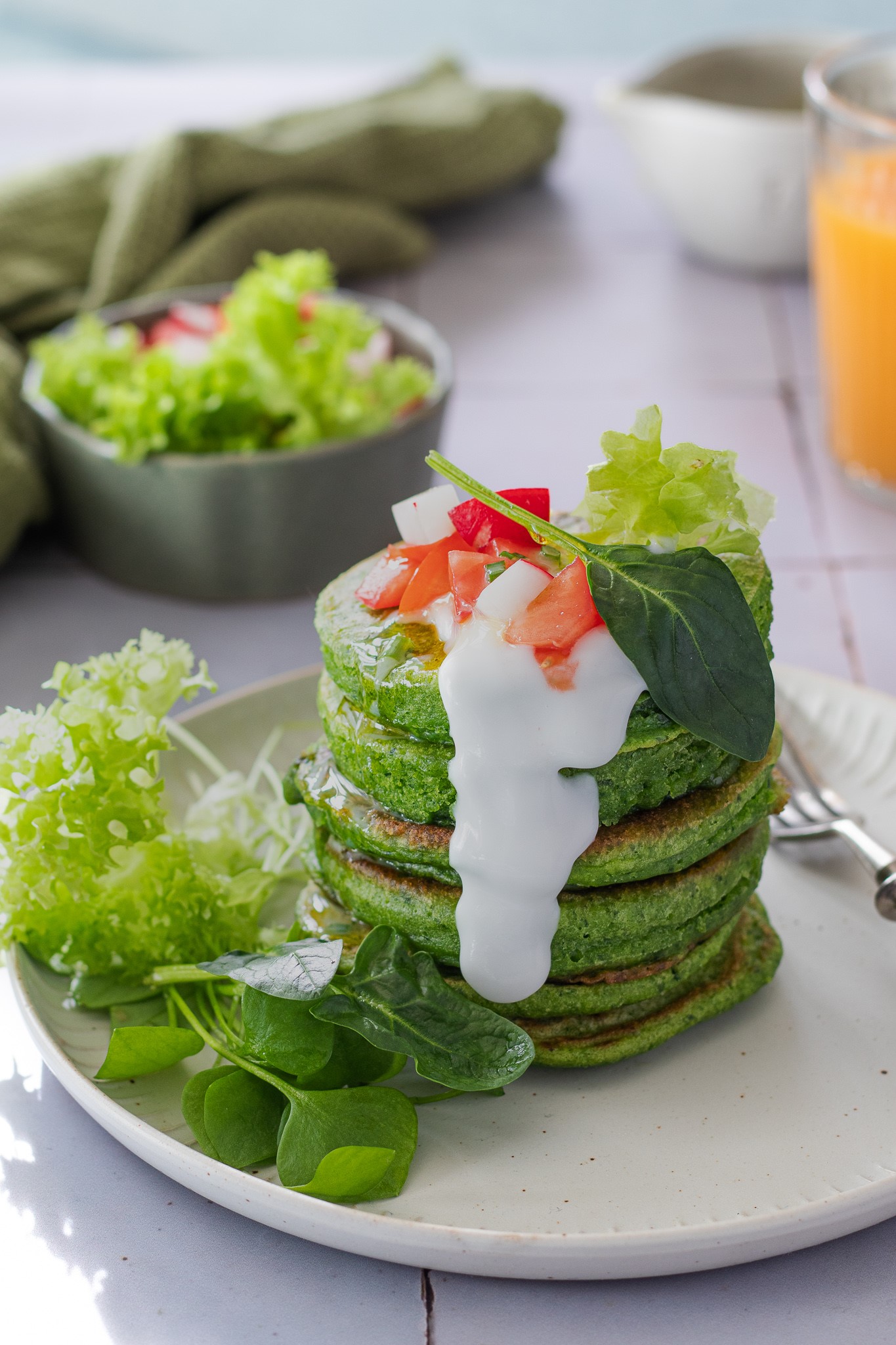 Spinatpancakes Naschen mit der Erdbeerqueen