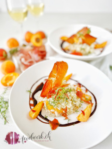 Risotto mit Walliser Rohschinken und Aprikosen