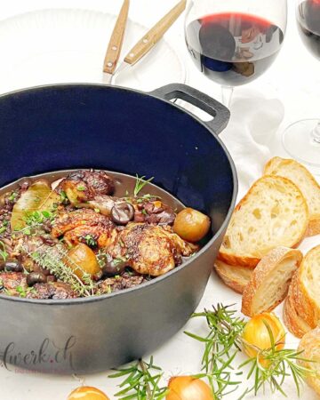 COque au vin mit Brot