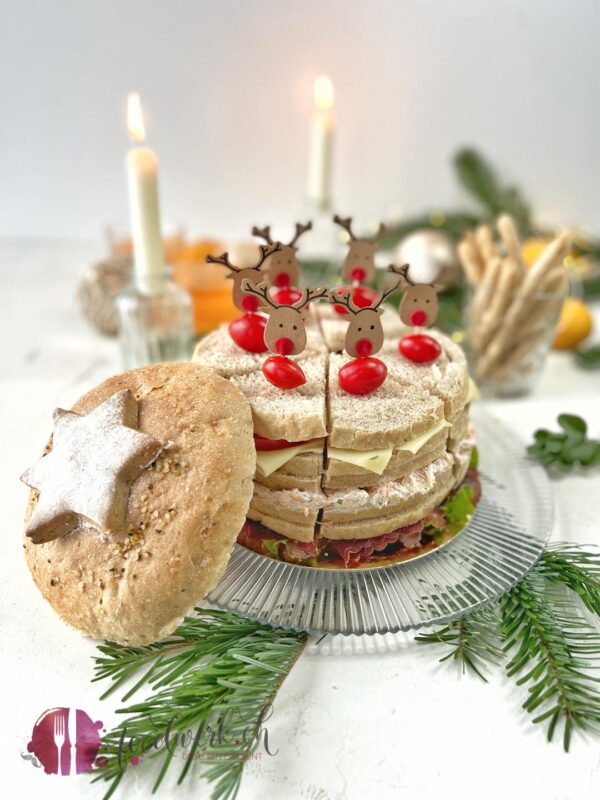 Partybrot mit Rentier Spiessen
