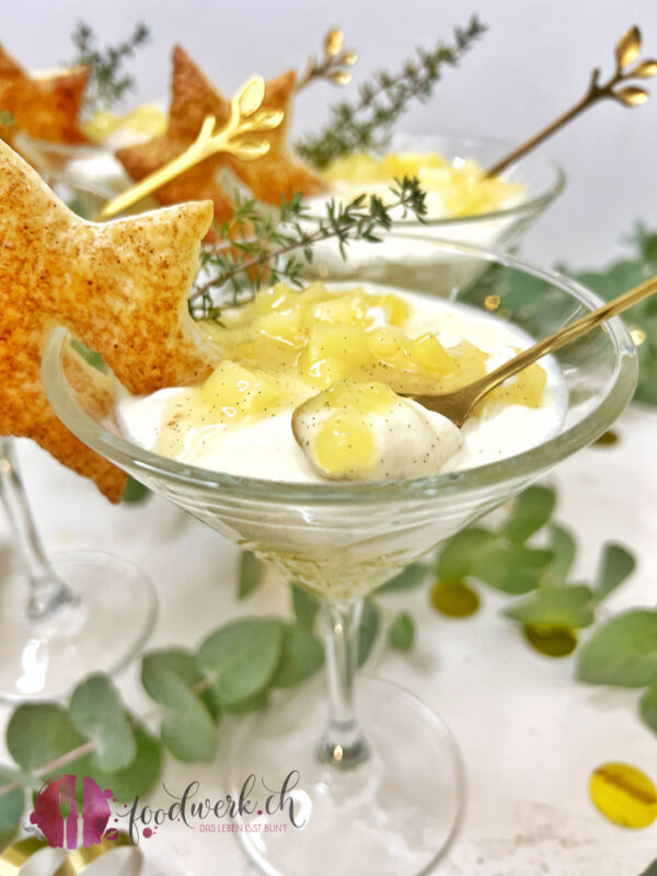 Leichte Joghurt-Creme mit Löffel