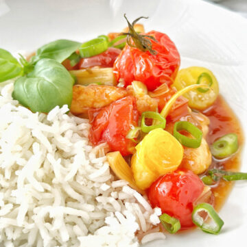 Reis mit Tomaten Sweet and sour