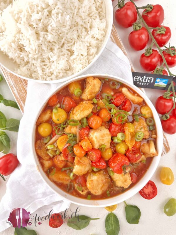 Tomaten sweet and sour mit Poulet 
