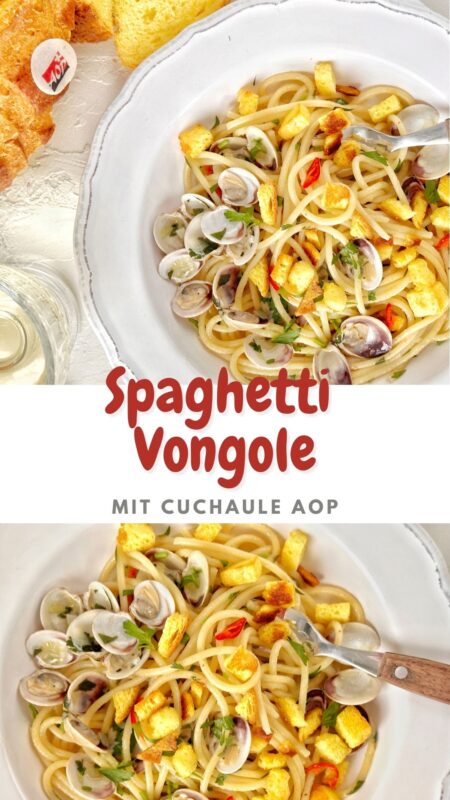 Cuchaule AOP mit Spaghetti Vongole Pin